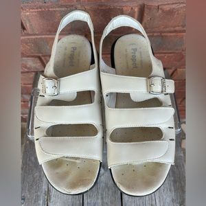 Propet Sandals Shoes Women Size 9 N (AA) Bone Cream w0001 Breeze Walker Taupe